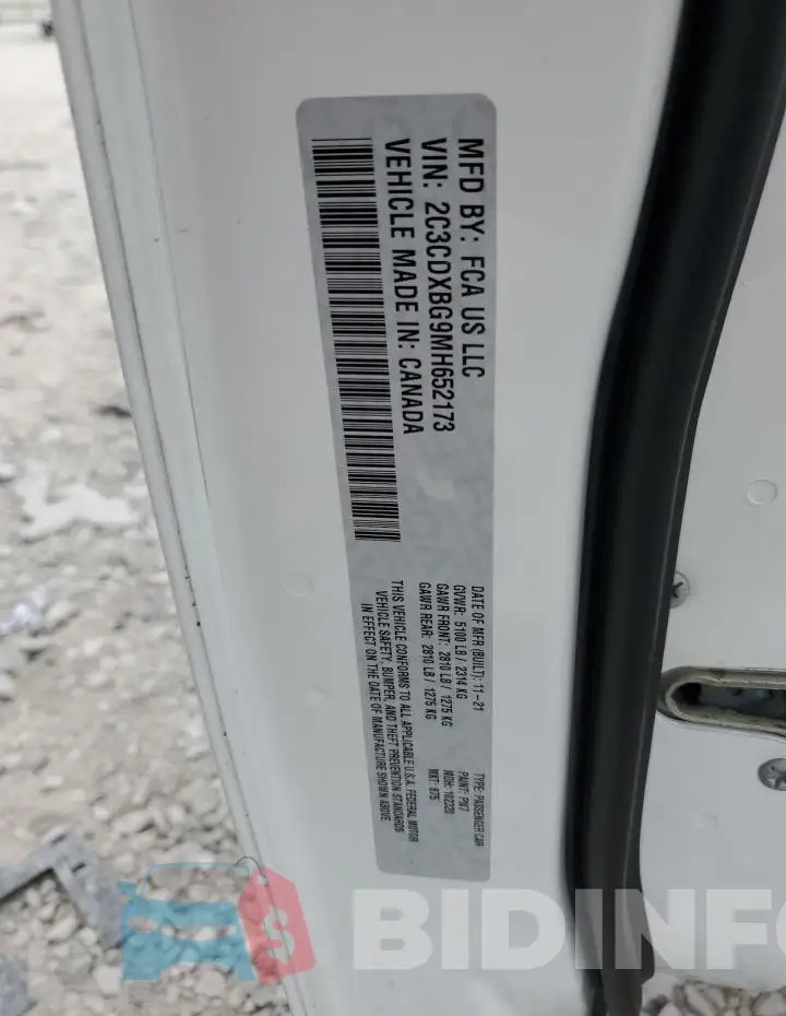2C3CDXBG9MH652173 Photo# 12