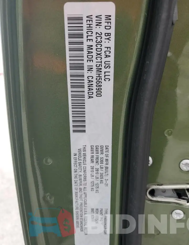 2C3CDXCT5MH568900 Photo# 12