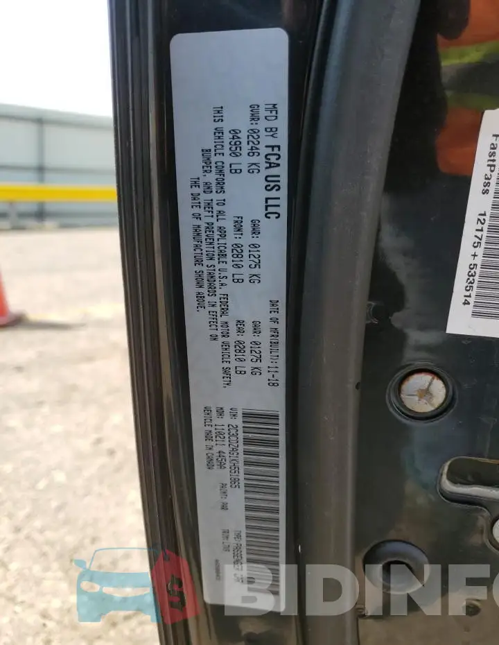2C3CDZAG1KH551865 Photo# 12