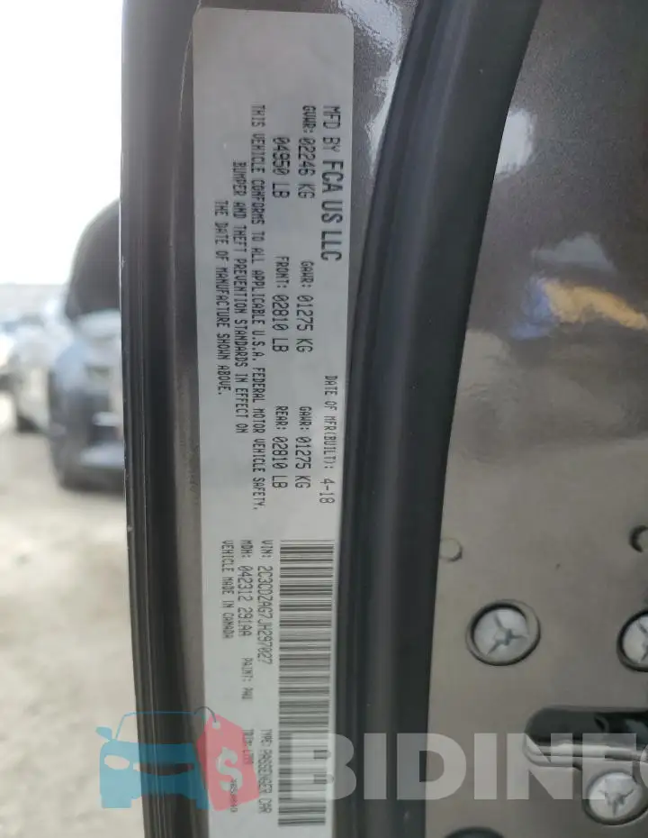 2C3CDZAG7JH297027 Photo# 12