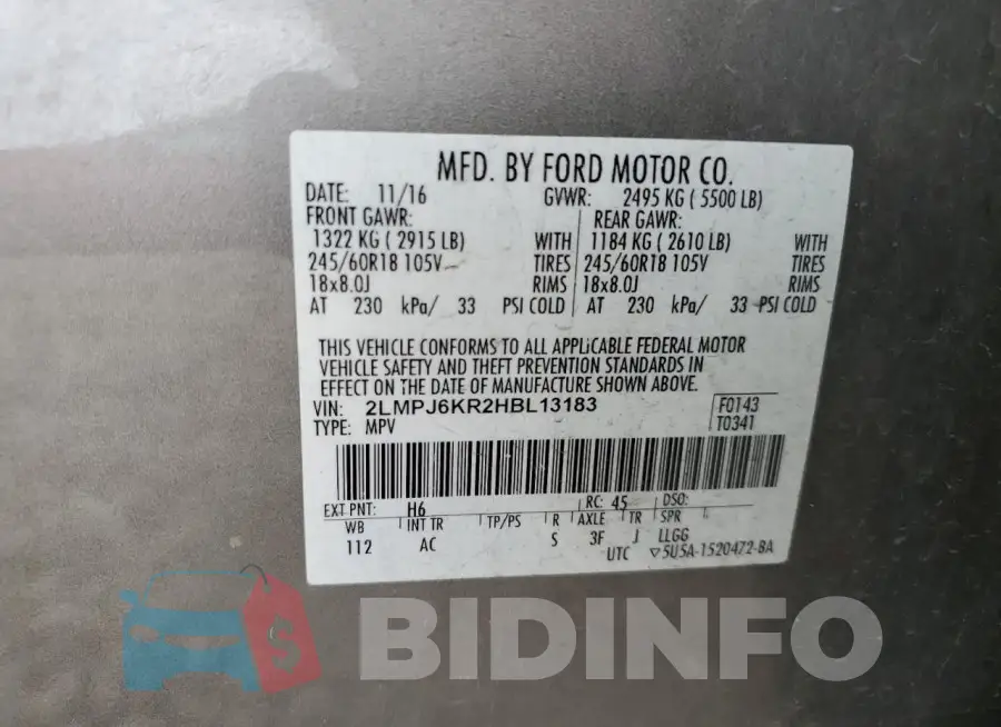 2LMPJ6KR2HBL13183 Photo# 13