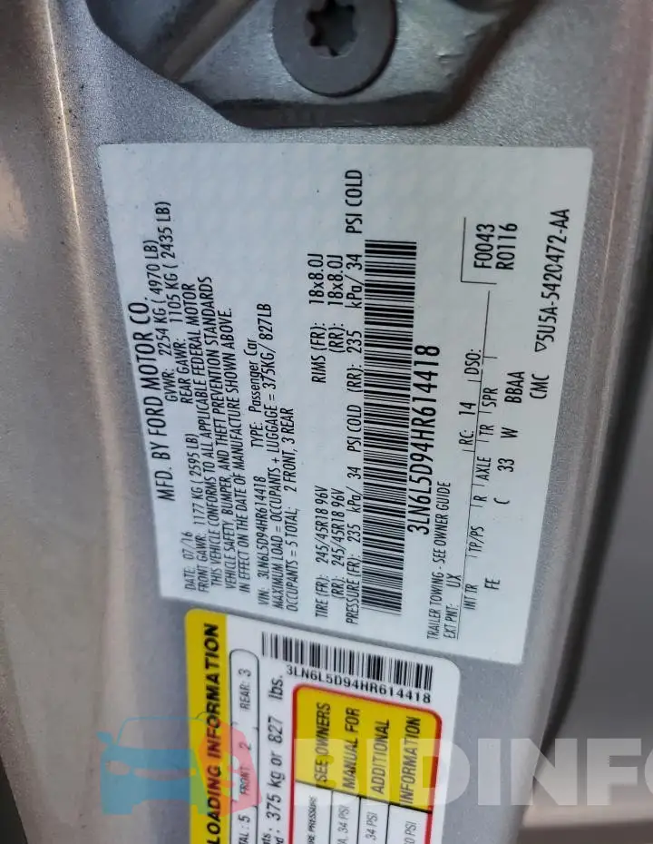 3LN6L5D94HR614418 Photo# 13