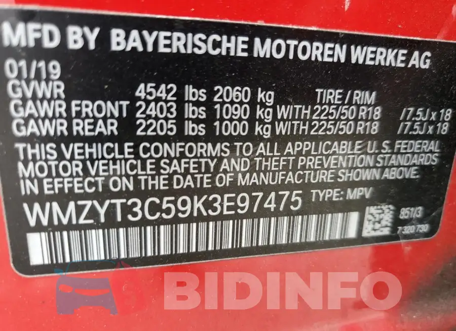 WMZYT3C59K3E97475 Photo# 12