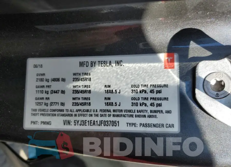 5YJ3E1EA1JF037051 Photo# 12