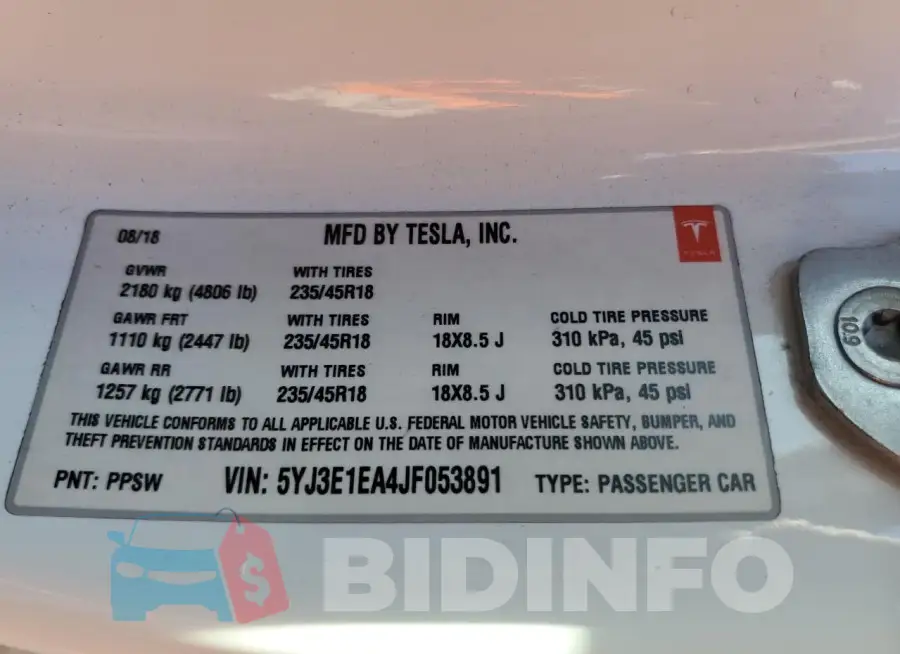 5YJ3E1EA4JF053891 Photo# 12