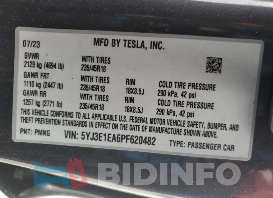 5YJ3E1EA6PF620482 Photo# 12