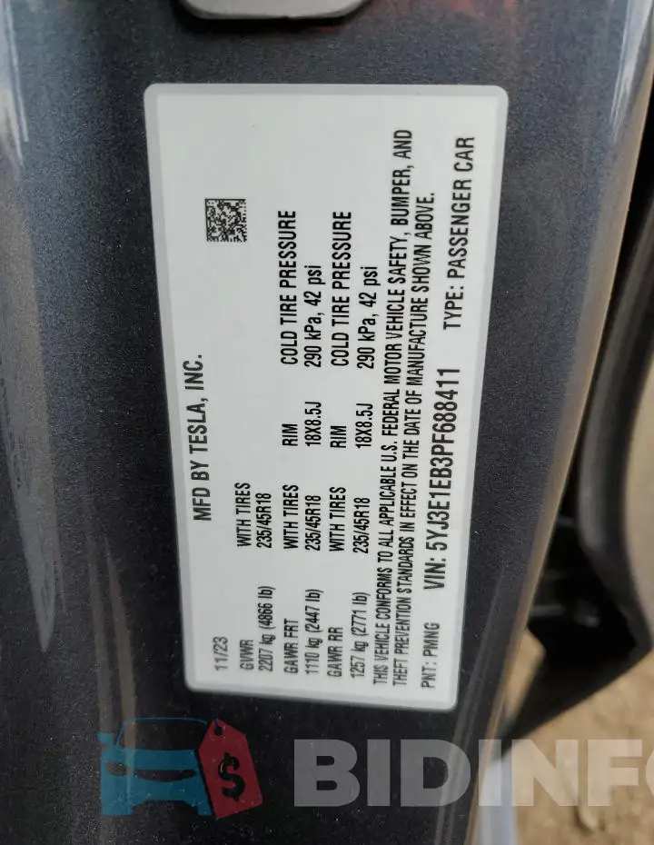 5YJ3E1EB3PF688411 Photo# 12