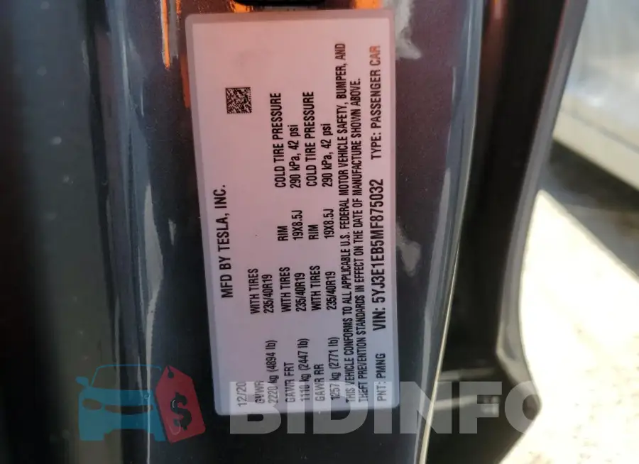 5YJ3E1EB5MF875032 Photo# 13