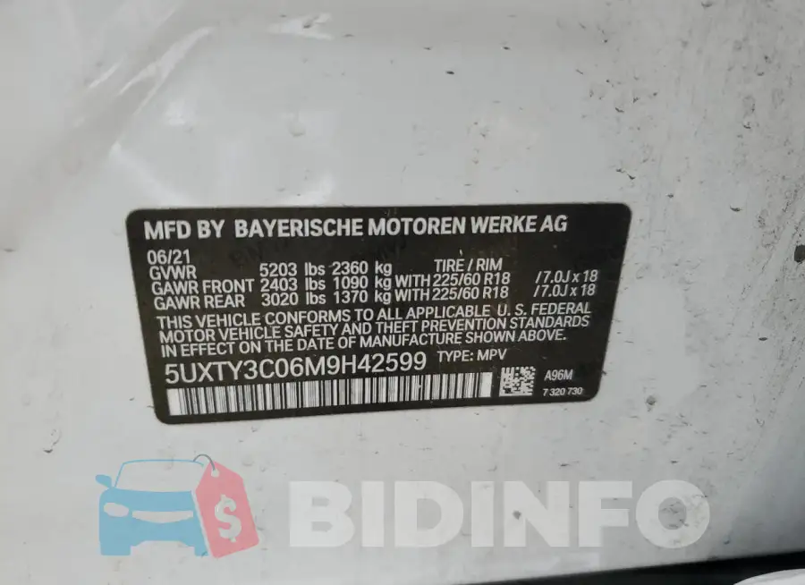 5UXTY3C06M9H42599 Photo# 13