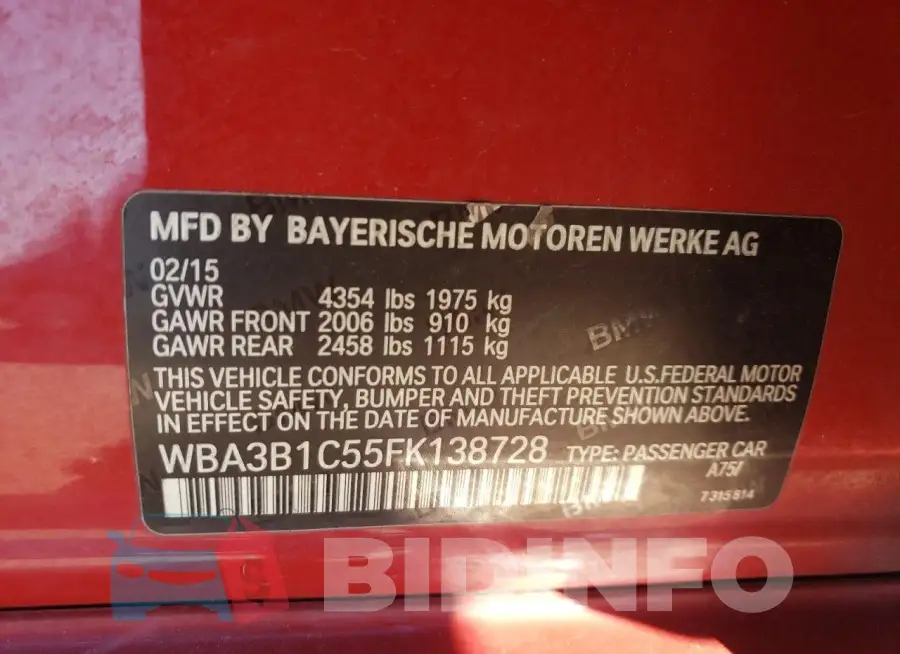 WBA3B1C55FK138728 Photo# 12