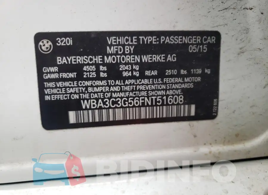 WBA3C3G56FNT51608 Photo# 12