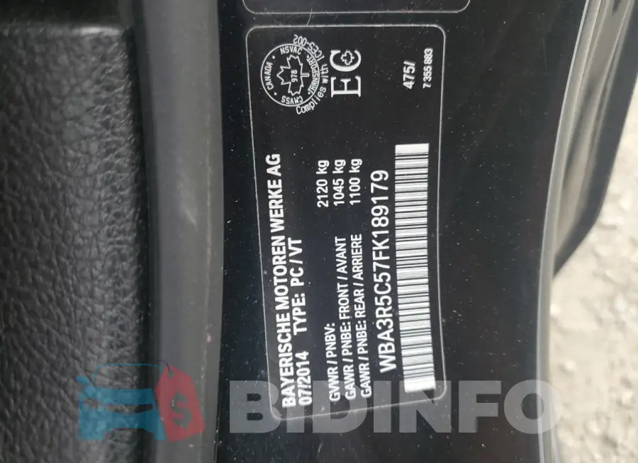 WBA3R5C57FK189179 Photo# 12