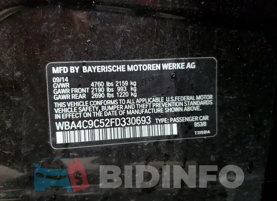 WBA4C9C52FD330693 Photo# 12