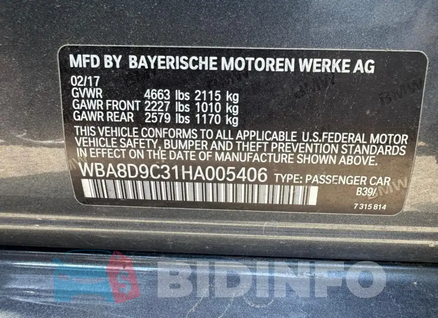 WBA8D9C31HA005406 Photo# 11