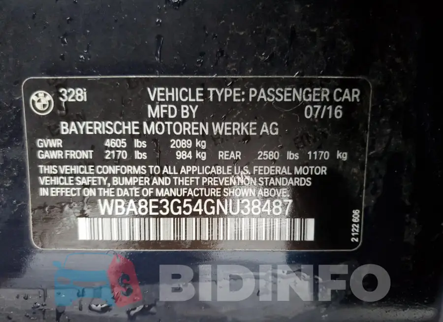 WBA8E3G54GNU38487 Photo# 12