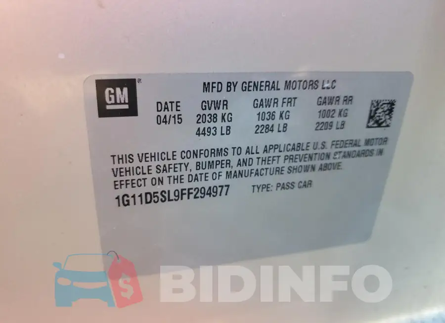 1G11D5SL9FF294977 Photo# 13