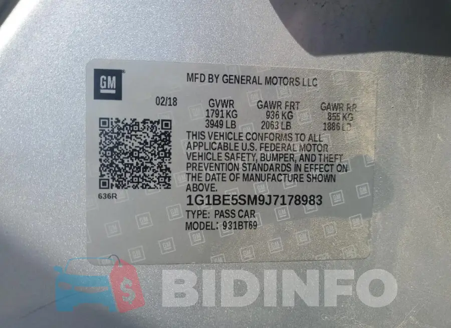 1G1BE5SM9J7178983 Photo# 12