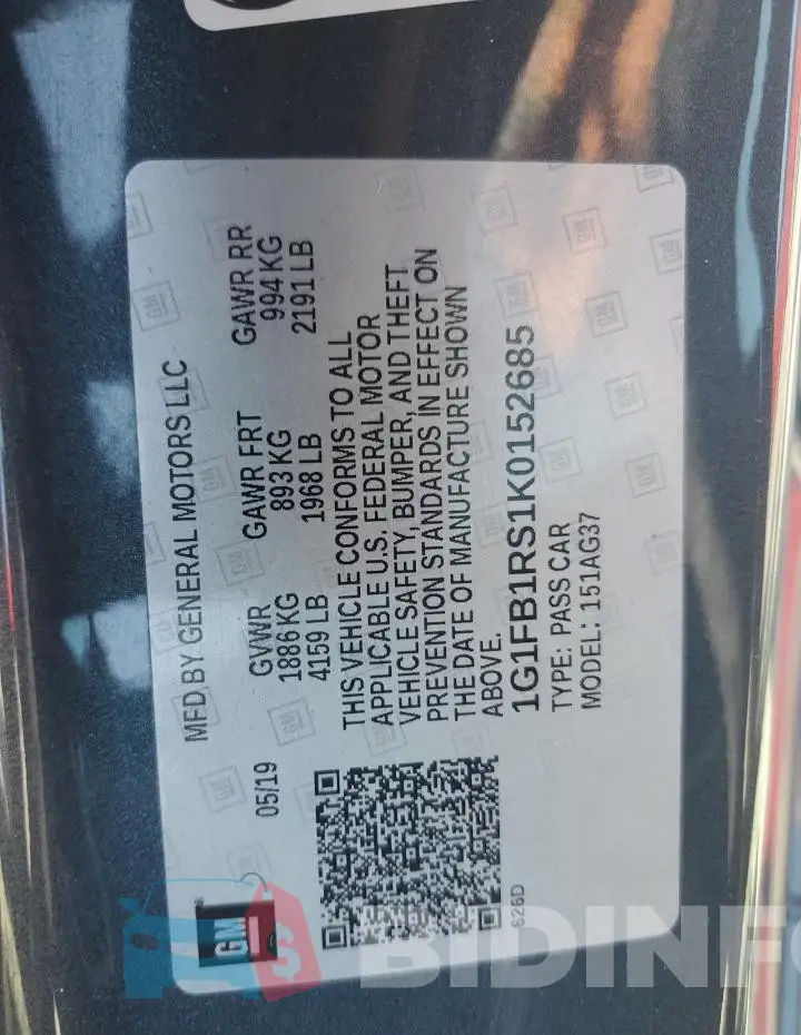 1G1FB1RS1K0152685 Photo# 12