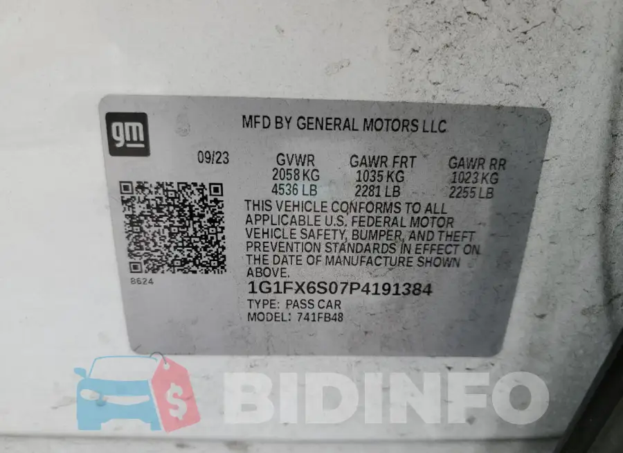 1G1FX6S07P4191384 Photo# 13