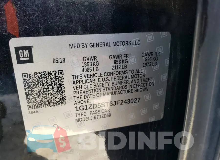 1G1ZD5ST6JF243027 Photo# 12