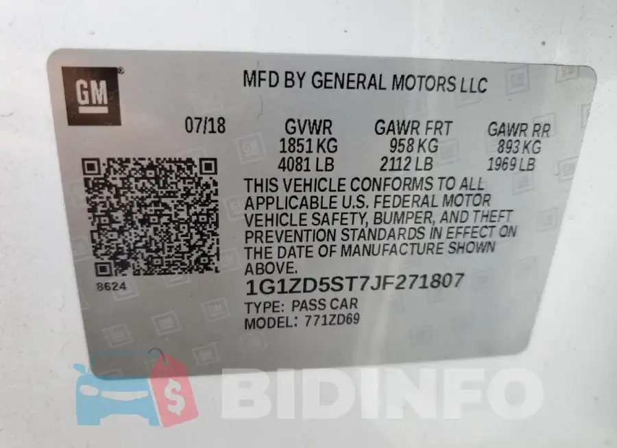 1G1ZD5ST7JF271807 Photo# 12
