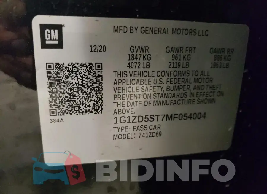 1G1ZD5ST7MF054004 Photo# 12