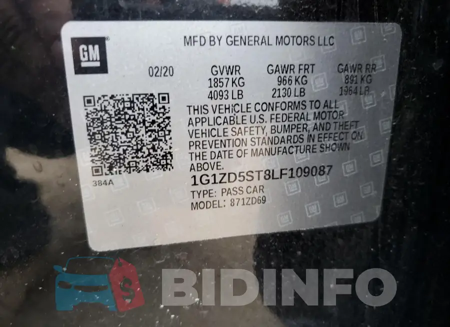 1G1ZD5ST8LF109087 Photo# 12