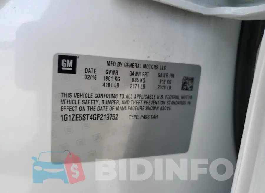 1G1ZE5ST4GF219752 Photo# 12