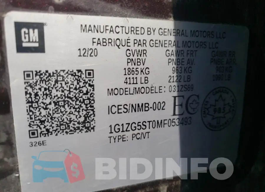 1G1ZG5ST0MF053493 Photo# 13