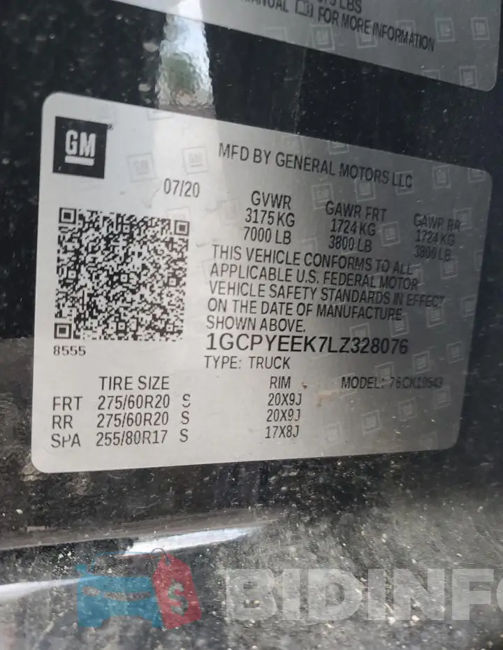 1GCPYEEK7LZ328076 Photo# 12