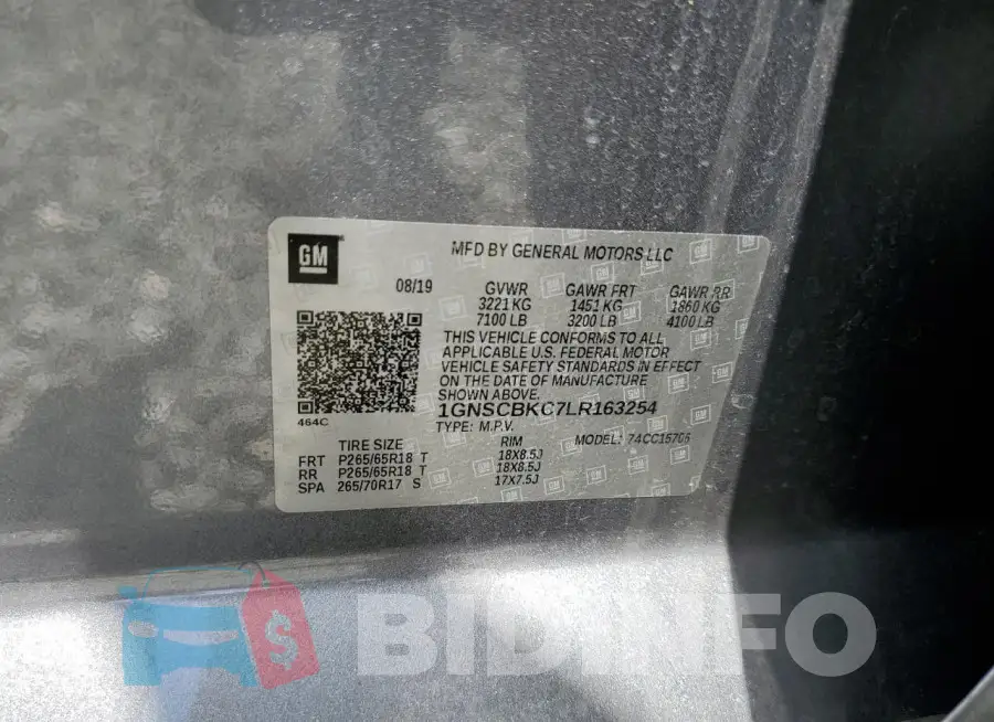 1GNSCBKC7LR163254 Photo# 14