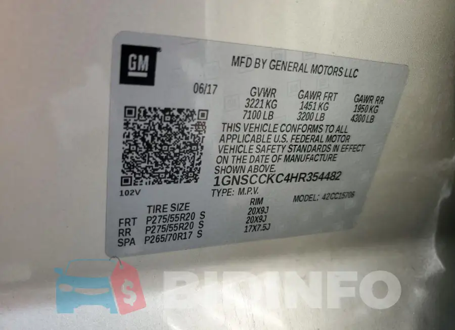 1GNSCCKC4HR354482 Photo# 13