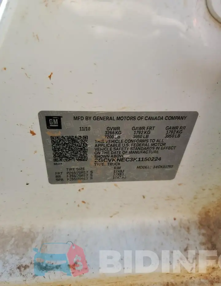 2GCVKNEC3K1150224 Photo# 12