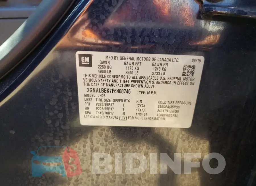 2GNALBEK7F6408746 Photo# 12
