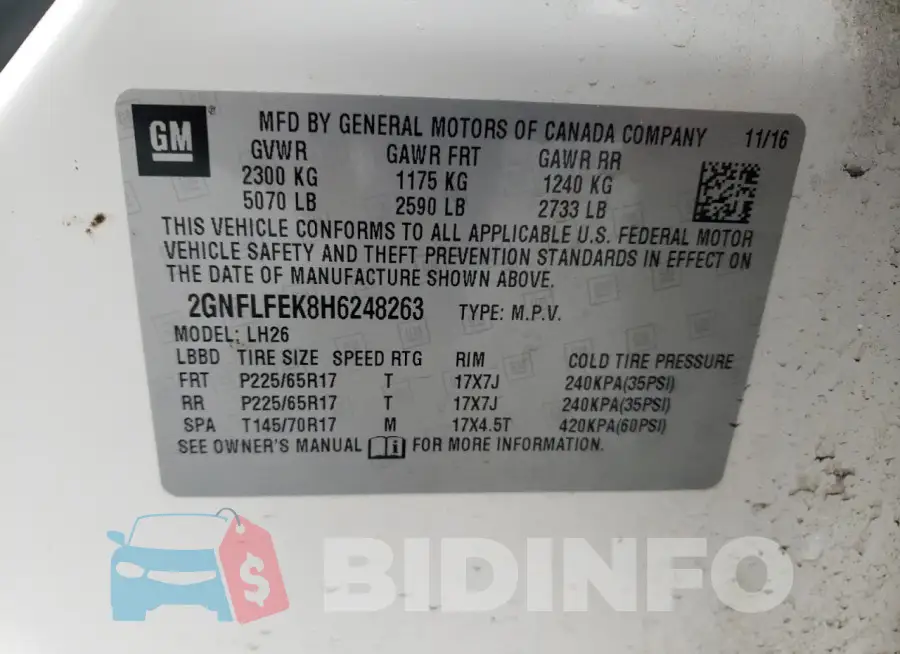 2GNFLFEK8H6248263 Photo# 12