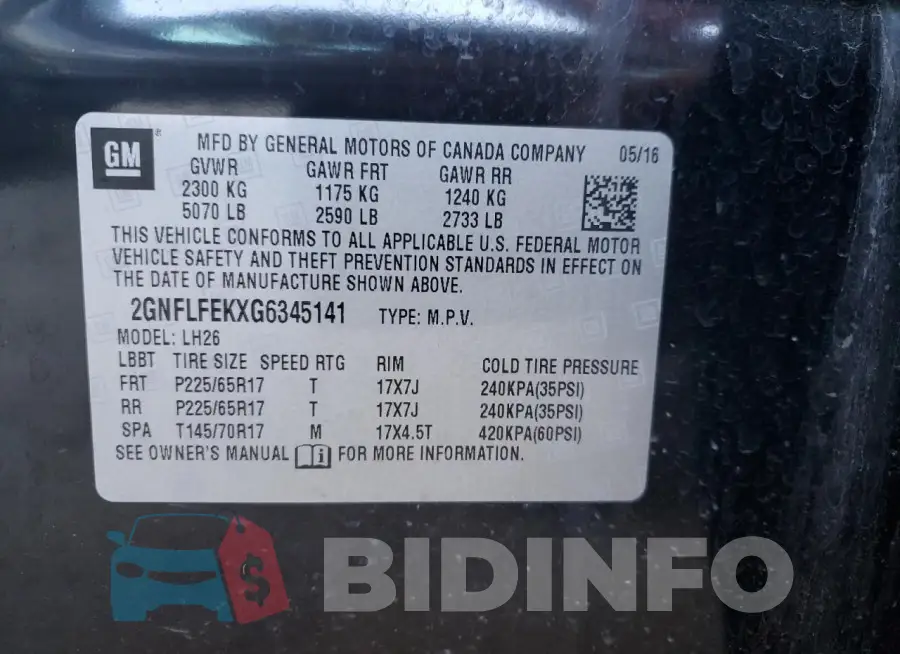 2GNFLFEKXG6345141 Photo# 12