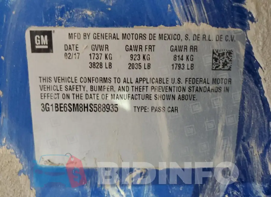 3G1BE6SM8HS588935 Photo# 12