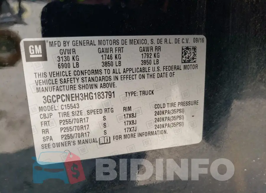 3GCPCNEH3HG183791 Photo# 12