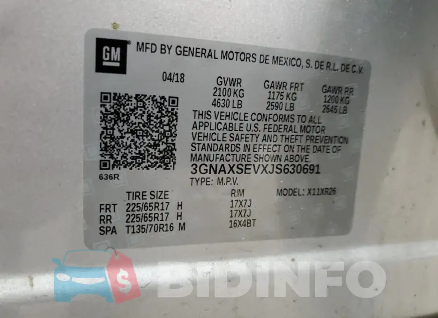 3GNAXSEVXJS630691 Photo# 12