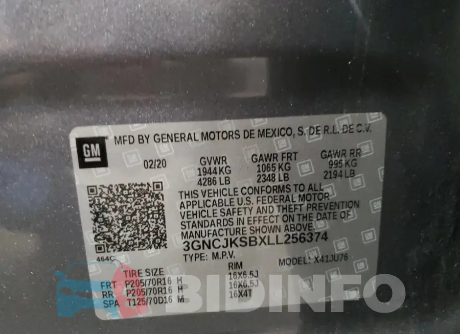 3GNCJKSBXLL256374 Photo# 14