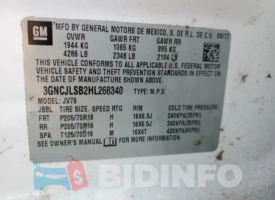 3GNCJLSB2HL268340 Photo# 12