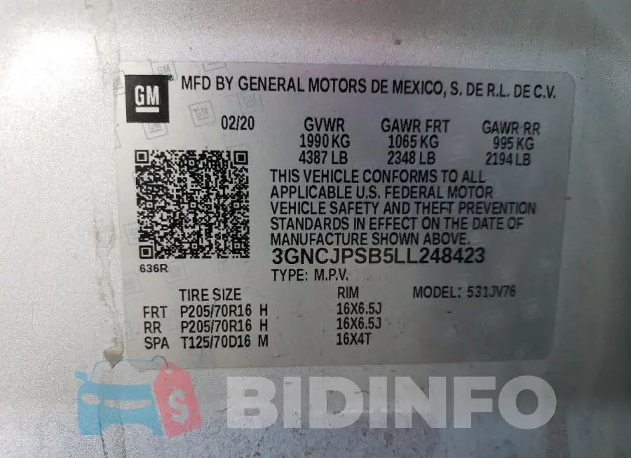 3GNCJPSB5LL248423 Photo# 14