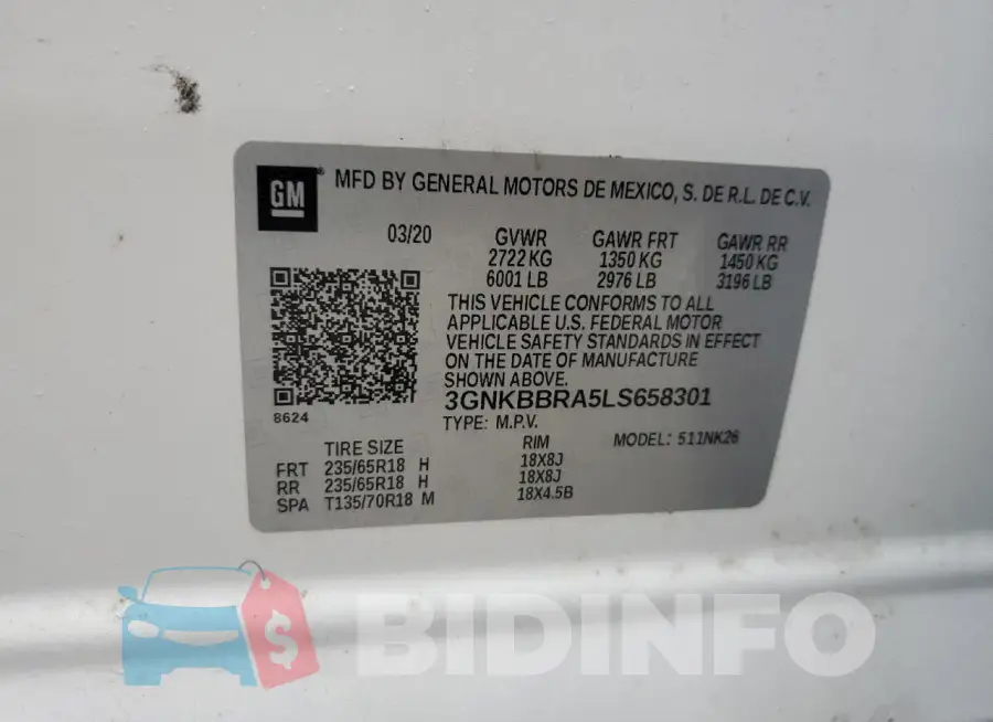 3GNKBBRA5LS658301 Photo# 13