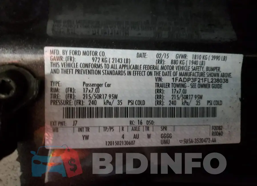 1FADP3F21FL238038 Photo# 12