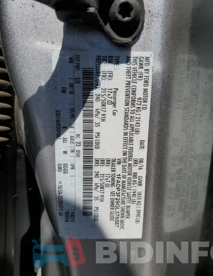 1FADP3F29GL376587 Photo# 12