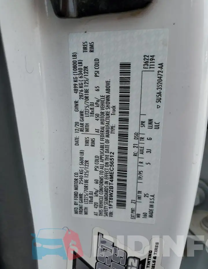 1FT8W2BT4MEC56512 Photo# 12