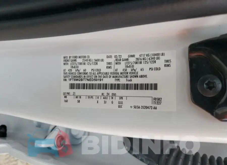 1FT8W2BT7NED50191 Photo# 12
