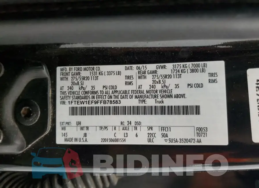 1FTEW1EF9FFB78583 Photo# 12
