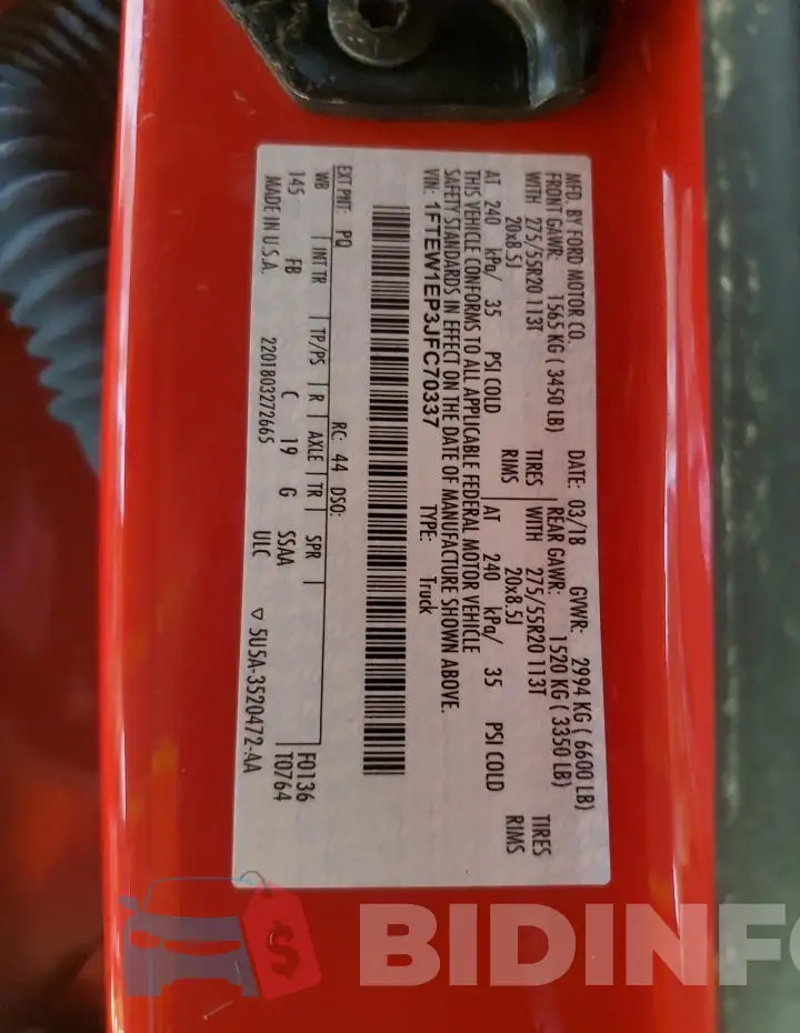 1FTEW1EP3JFC70337 Photo# 12