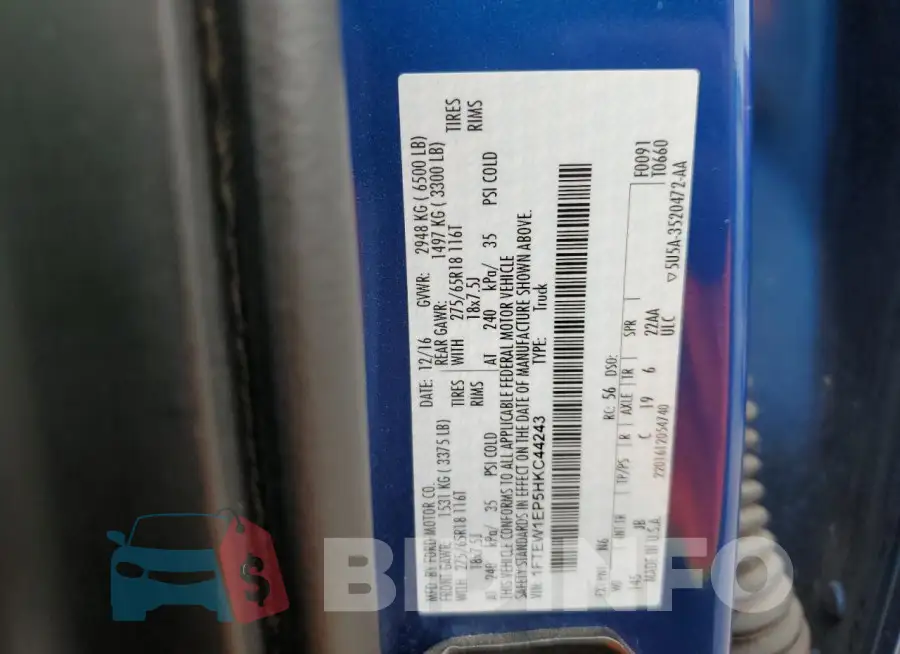 1FTEW1EP5HKC44243 Photo# 12